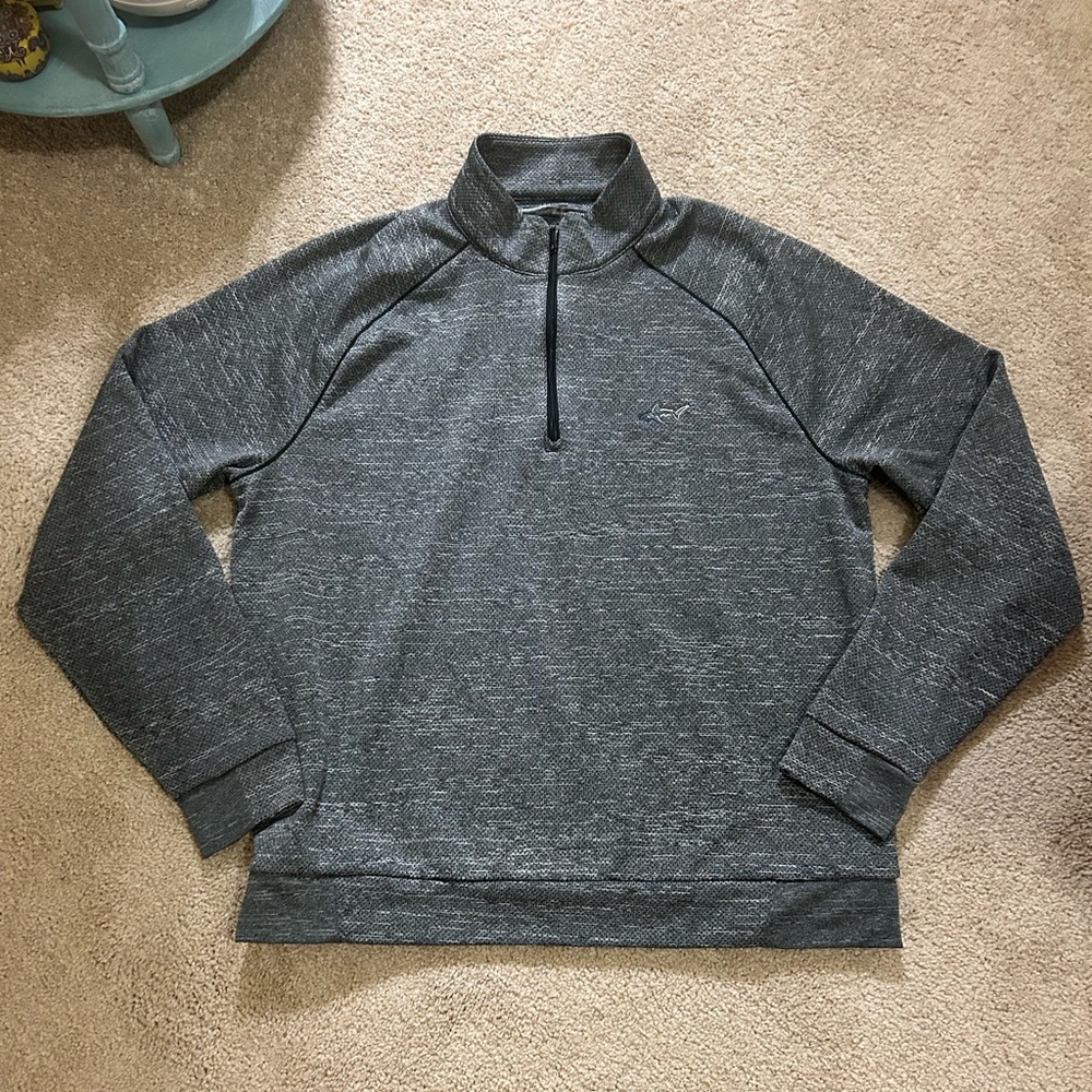 Greg Norman Collection Charcoal Zip-Up Sweater Size Large